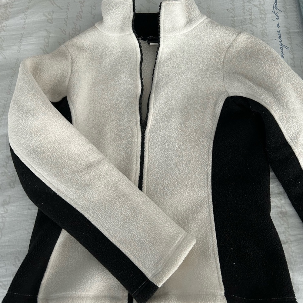 Moda International, fleece black and white, very warm, women’s XS